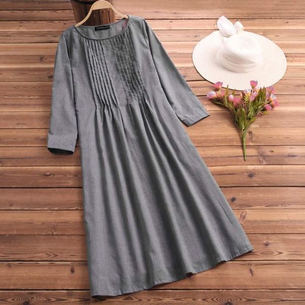 casual dresses 2021 zanzea female pleated tunic vestidos women sundress vintage long sleeve shirt dress oversized midi robe femme, Black;gray
casual dresses 2021 zanzea female pleated tunic vestidos women sundress vintage long sleeve shirt dress oversized midi robe femme, Black;gray