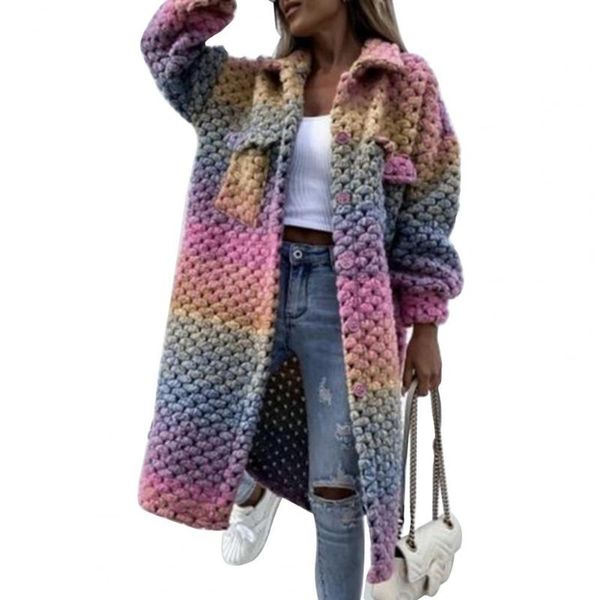 women's wool & blends lady overcoat colorful print braided twist autumn winter long sleeve lapel single breasted cardigan coat for dail, Black
women's wool & blends lady overcoat colorful print braided twist autumn winter long sleeve lapel single breasted cardigan coat for dail, Black