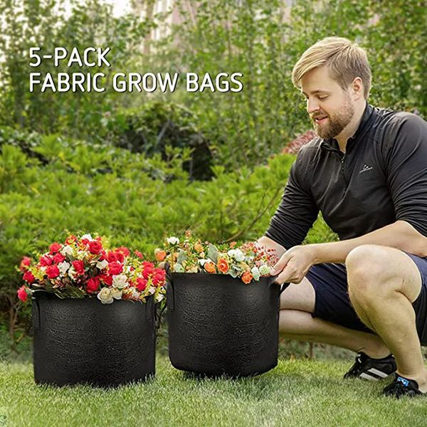 planters & pots 5-piece thickened non-woven flowerpot with handle for plant planting bag garden decoration outdoor 
planters & pots 5-piece thickened non-woven flowerpot with handle for plant planting bag garden decoration outdoor