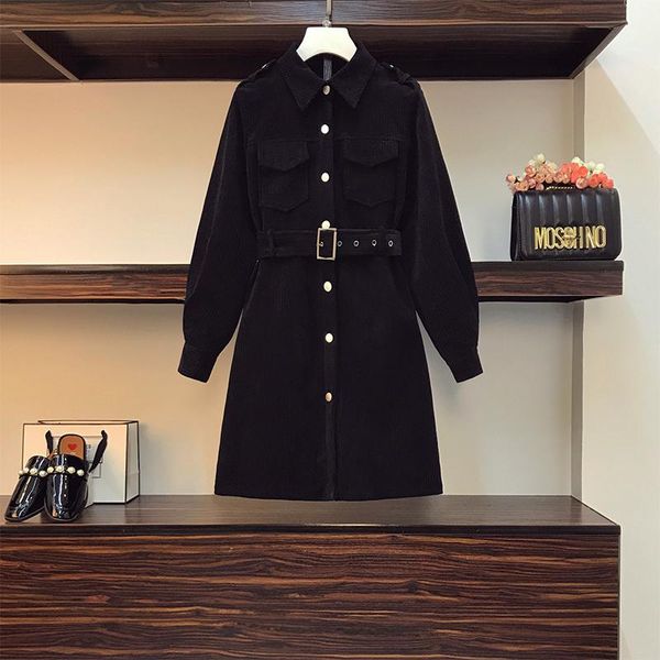 plus size women's fashion corduroy dress high waist vestidos de festa elegant midi womens clothing casual dresses, Black;gray
plus size women's fashion corduroy dress high waist vestidos de festa elegant midi womens clothing casual dresses, Black;gray