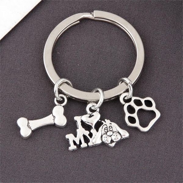 i love my dog and bone keychain lovely footprint pendant keyring gift for pet lovers dad mom friends gift jewelry e2594, Silver
i love my dog and bone keychain lovely footprint pendant keyring gift for pet lovers dad mom friends gift jewelry e2594, Silver