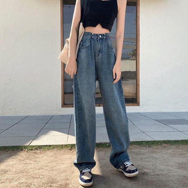 women's jeans 2021 spring autumn women elegant lady straight loose high waist denim wide leg pants female casual solid slim trouser o25, Blue
women's jeans 2021 spring autumn women elegant lady straight loose high waist denim wide leg pants female casual solid slim trouser o25, Blue