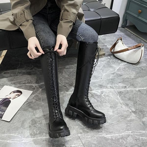 boots lucyever fashion women cross strap pu leather autumn winter knee high ladies 2021 thick sole platform botas mujer, Black
boots lucyever fashion women cross strap pu leather autumn winter knee high ladies 2021 thick sole platform botas mujer, Black