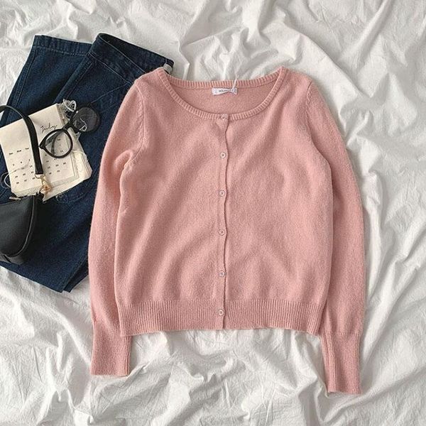 women's knits & tees 2021 spring autumn fashion solid o-neck women cardigans long sleeve single breasted pink knitted sweater cardigan, White
women's knits & tees 2021 spring autumn fashion solid o-neck women cardigans long sleeve single breasted pink knitted sweater cardigan, White
