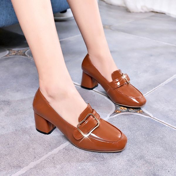 pumps women shoes high heels slip on square toe ladies shoes woman footwear metal buckle patent leather party wedding shoes, Black
pumps women shoes high heels slip on square toe ladies shoes woman footwear metal buckle patent leather party wedding shoes, Black
