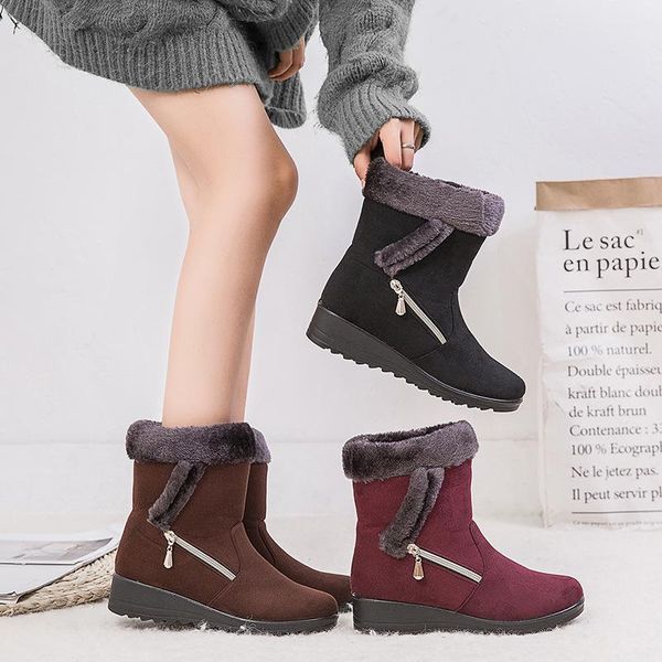 boots winter warm women's snow side zipper suede leather 43 size low heel casual shoes ankle for women, Black
boots winter warm women's snow side zipper suede leather 43 size low heel casual shoes ankle for women, Black
