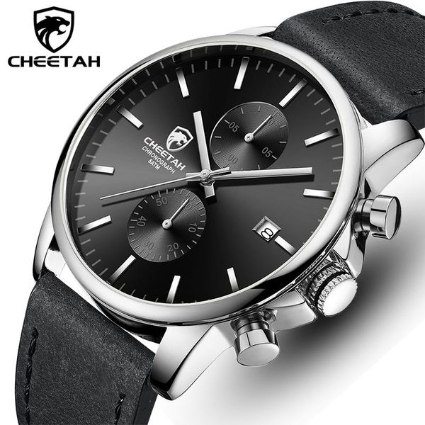 wristwatches mens watches cheetah brand quartz watch men leather waterproof sports wristwatch chronograph male clock date relogio masculino, Slivery;brown
wristwatches mens watches cheetah brand quartz watch men leather waterproof sports wristwatch chronograph male clock date relogio masculino, Slivery;brown