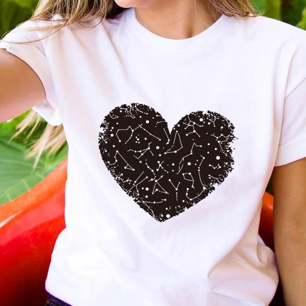 women's t-shirt constellation heart printed women astronomy science horoscope stars shirts valentine's day girls gift female tshir, White
women's t-shirt constellation heart printed women astronomy science horoscope stars shirts valentine's day girls gift female tshir, White