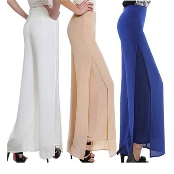 women's pants & capris woman quality chiffon high waist slits ladies thin wide leg trousers for femme women casual loose, Black;white
women's pants & capris woman quality chiffon high waist slits ladies thin wide leg trousers for femme women casual loose, Black;white