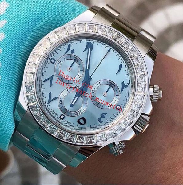 mens watches 40mm 116506 diamond border arabic ice dial stainless steel asia 2813 automatic mechanical no chronograph fashion wristwatches, Slivery;brown
mens watches 40mm 116506 diamond border arabic ice dial stainless steel asia 2813 automatic mechanical no chronograph fashion wristwatches, Slivery;brown