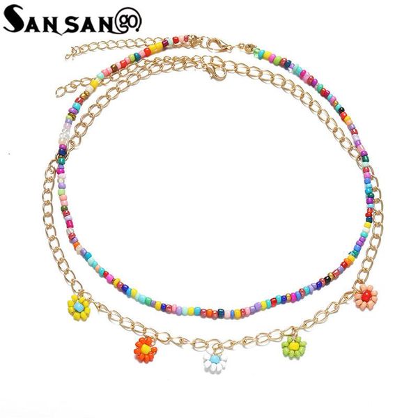 chokers colorful flower beads choker necklace for women double layer chain beaded fashion jewelry gift, Golden;silver
chokers colorful flower beads choker necklace for women double layer chain beaded fashion jewelry gift, Golden;silver