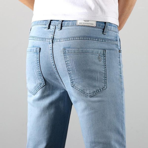 brand men's jeans men business casual pants elastic comfort straight denim male trousers, Blue
brand men's jeans men business casual pants elastic comfort straight denim male trousers, Blue