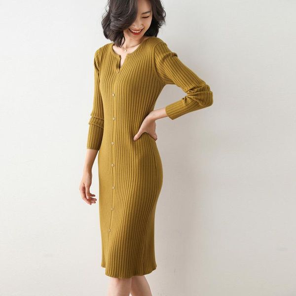 casual dresses women's style for autumn and winter v-neck sweater mid-length over-the-knee elegant all-match wool jersey dress, Black;gray
casual dresses women's style for autumn and winter v-neck sweater mid-length over-the-knee elegant all-match wool jersey dress, Black;gray