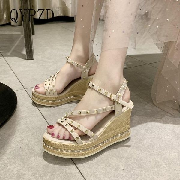 sandals summer casual glitter wedge high heel bling studded open toe beige heels platform rivets women shoes, Black
sandals summer casual glitter wedge high heel bling studded open toe beige heels platform rivets women shoes, Black