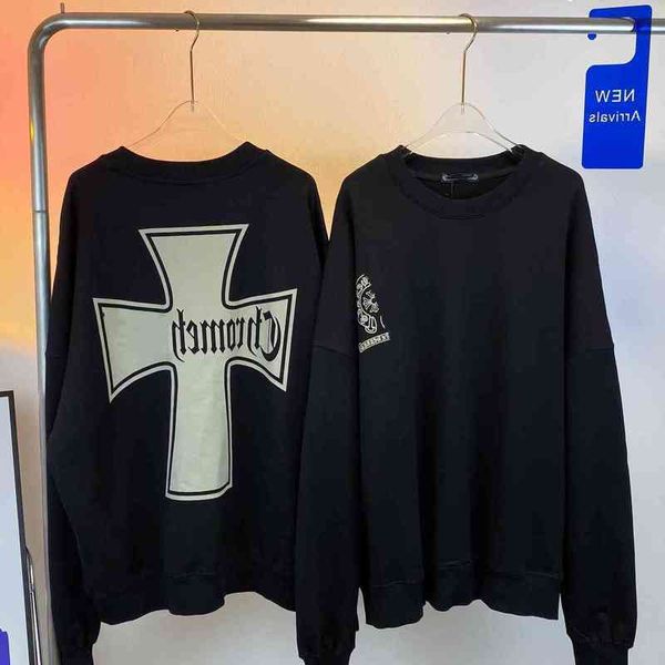 round new chaokro neck autumn cross sanskrit loose casual men's and women's same lover's sweater long sleeve, White;black
round new chaokro neck autumn cross sanskrit loose casual men's and women's same lover's sweater long sleeve, White;black