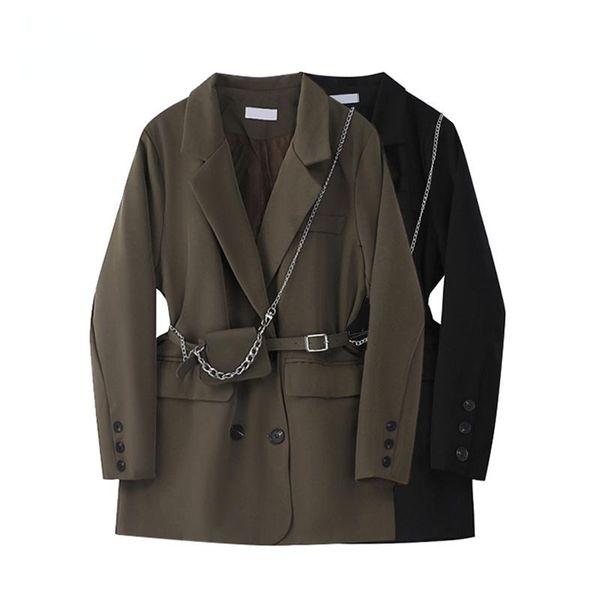 women's suits & blazers plus size pocket blazer lapel long-sleeved loose retro fitted jacket with waist bag tide2021fall/winterwomen�, White;black
women's suits & blazers plus size pocket blazer lapel long-sleeved loose retro fitted jacket with waist bag tide2021fall/winterwomen�, White;black