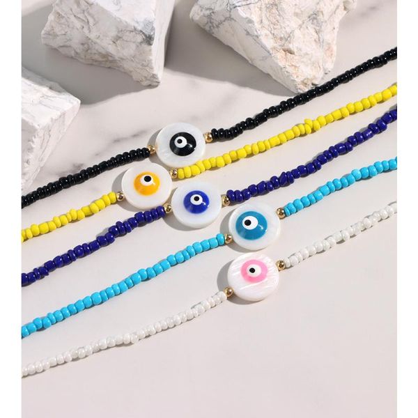 chokers ins evil eye beaded necklace for women candy color acrylic seed bead strand round natural shell choker handmade jewelry, Golden;silver
chokers ins evil eye beaded necklace for women candy color acrylic seed bead strand round natural shell choker handmade jewelry, Golden;silver
