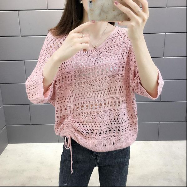 women sweater hollow out summer knitted pullover short sleeve o neck fashion pull jumper thin female pullovers femme top, White;black
women sweater hollow out summer knitted pullover short sleeve o neck fashion pull jumper thin female pullovers femme top, White;black