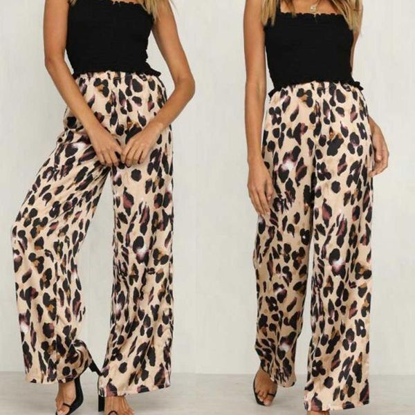 women's pants & capris fashion 2021 women summer wide leg casual loose high elastic waist belt leopard elasticated trousers, Black;white
women's pants & capris fashion 2021 women summer wide leg casual loose high elastic waist belt leopard elasticated trousers, Black;white