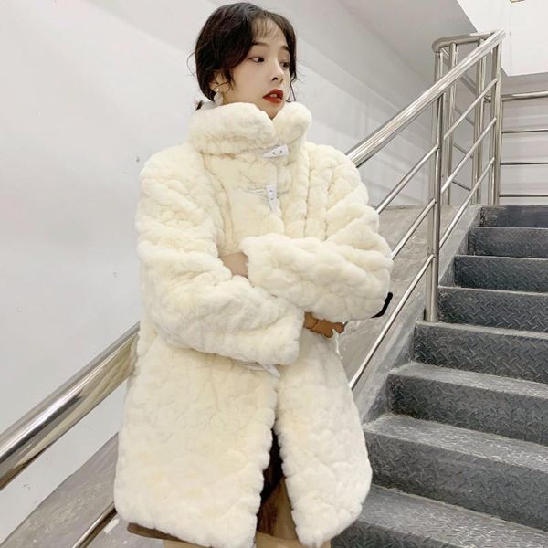 women's fur & faux harajuku winter jacket women fashion lamb velvet coat mid-length imitation lambswool outerwear female tide g1465, Black
women's fur & faux harajuku winter jacket women fashion lamb velvet coat mid-length imitation lambswool outerwear female tide g1465, Black