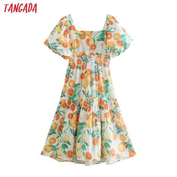 tangada summer women orange print french style dress puff short sleeve ladies sundress 2w97 210609, Black;gray
tangada summer women orange print french style dress puff short sleeve ladies sundress 2w97 210609, Black;gray