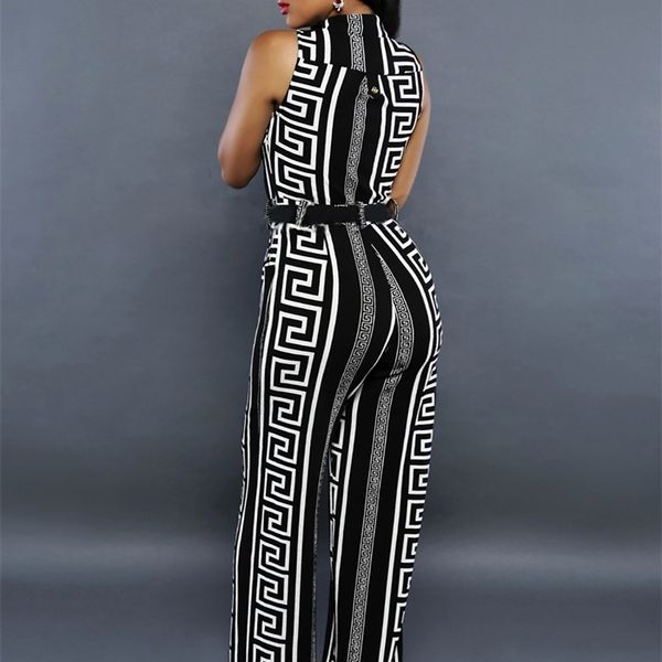 women v-neck geometric print sleeveless jumpsuit long pants summer female elegant rompers playsuit overalls for women xxl, Black;white
women v-neck geometric print sleeveless jumpsuit long pants summer female elegant rompers playsuit overalls for women xxl, Black;white