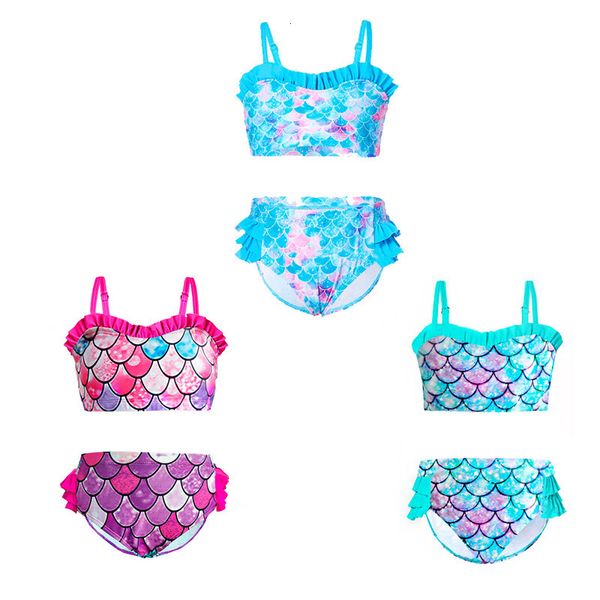 fish girls' mermaid scale bikini split swimsuit children's two piece set, White;black
fish girls' mermaid scale bikini split swimsuit children's two piece set, White;black