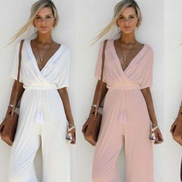 women womens jumpsuits jumpsuit romper short sleeve v neck casual playsuit overalls ladies wide leg loose white black pink, Black;white
women womens jumpsuits jumpsuit romper short sleeve v neck casual playsuit overalls ladies wide leg loose white black pink, Black;white