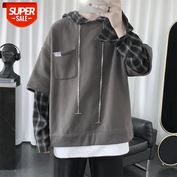2020 men's fashion lattice printing coats stitching fake two-piece pullover hooded hoodies cotton clothes casual sweatshirts #io6t, Black
2020 men's fashion lattice printing coats stitching fake two-piece pullover hooded hoodies cotton clothes casual sweatshirts #io6t, Black