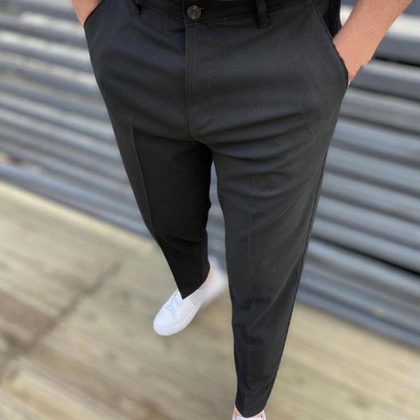 men's pants men solid color slim business straight wash-and-wear long trousers for simple stylish male, Black
men's pants men solid color slim business straight wash-and-wear long trousers for simple stylish male, Black