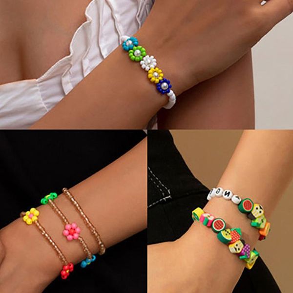 charm bracelets 1set colorful flowers daisy pearl heart charming jewelry bohemian beads for women lot wristband, Golden;silver
charm bracelets 1set colorful flowers daisy pearl heart charming jewelry bohemian beads for women lot wristband, Golden;silver