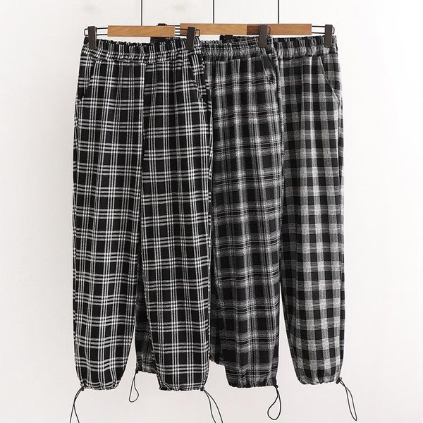 women's pants & capris vintage plaid women spring korean versatile casual elastic waist binding straight tube trendy, Black;white
women's pants & capris vintage plaid women spring korean versatile casual elastic waist binding straight tube trendy, Black;white