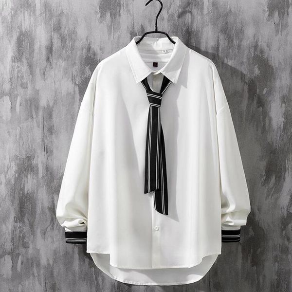 #6982 men's casual shirts, White;black