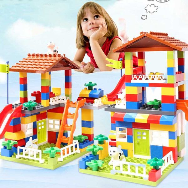 89 pcs classic big size slide building blocks house roof big particle assembly castle compatible duploed diy bricks gifts
89 pcs classic big size slide building blocks house roof big particle assembly castle compatible duploed diy bricks gifts
