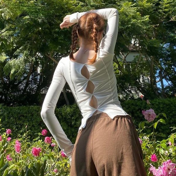 women's t-shirt reverse car side hollow long sleeve crop 2021 fashionable women y2k spring autumn clothing streetwear, White
women's t-shirt reverse car side hollow long sleeve crop 2021 fashionable women y2k spring autumn clothing streetwear, White