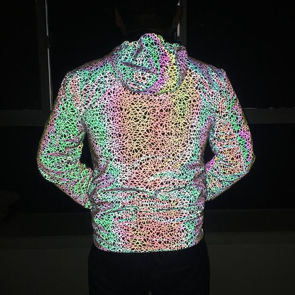 2021 colorful reflective jacket men's street fashion color sports casual coat large size spring and autumn, Black
2021 colorful reflective jacket men's street fashion color sports casual coat large size spring and autumn, Black