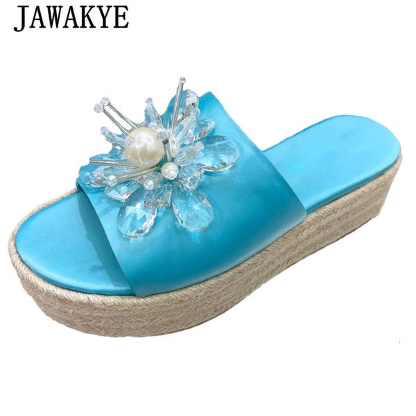 jawakye candy color crystal slippers platform rhinestone flower flat wee sandals open toe satin pearl summer shoes woman, Black
jawakye candy color crystal slippers platform rhinestone flower flat wee sandals open toe satin pearl summer shoes woman, Black