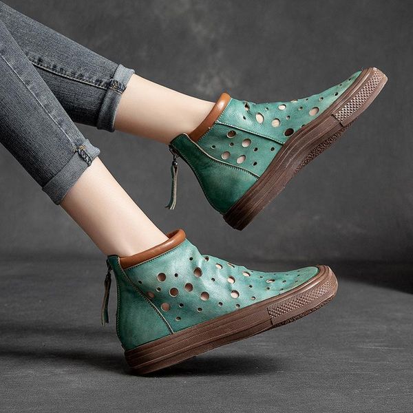 boots summer solid color retro high-women's flat-bottomed hollow soft comfortable and wear-resistant cow leather shoes, Black
boots summer solid color retro high-women's flat-bottomed hollow soft comfortable and wear-resistant cow leather shoes, Black