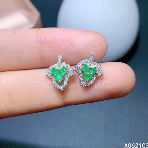 sterling silver inlaid natural emerald women's fresh and fashionable leaves gem earrings ear stud support check, Golden;silver
sterling silver inlaid natural emerald women's fresh and fashionable leaves gem earrings ear stud support check, Golden;silver