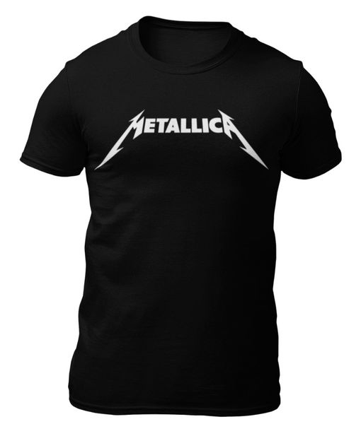 T-shirt-metallica logo-t-shirt -, White;black