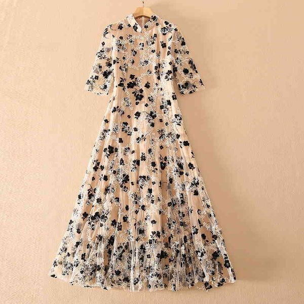 dresses european and american women's wear for spring 2021 five-quarter sleeve stand collar net yarn flocking fashion pleated dress zgi, Black;gray
dresses european and american women's wear for spring 2021 five-quarter sleeve stand collar net yarn flocking fashion pleated dress zgi, Black;gray