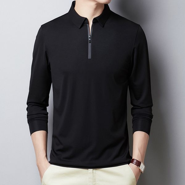 2021 long sleeve t-shirt classic solid color young and middle-aged fashion busins casual men's polo, Black
2021 long sleeve t-shirt classic solid color young and middle-aged fashion busins casual men's polo, Black