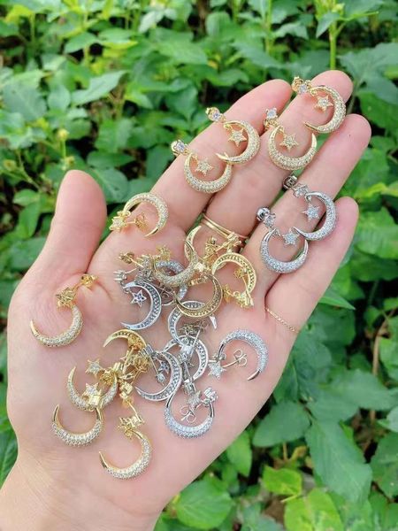 dangle & chandelier 5pairs fashion clear cz earring jewelry, gold silver color star moon
dangle & chandelier 5pairs fashion clear cz earring jewelry, gold silver color star moon