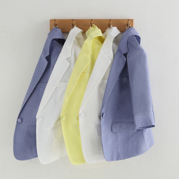 women's jackets 2021 spring summer women coat casual 3/4 sleeve cotton linen suit office ladies jacket female feminine blazer femm, Black;brown
women's jackets 2021 spring summer women coat casual 3/4 sleeve cotton linen suit office ladies jacket female feminine blazer femm, Black;brown