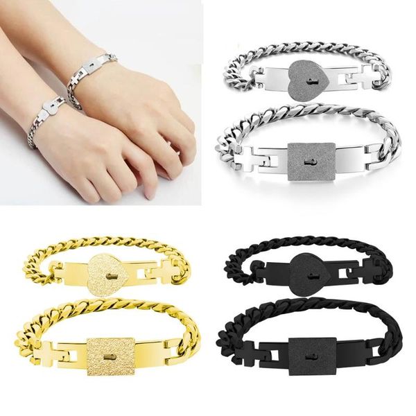 2pcs stainless steel lover heart love lock key bracelet kit couple jewelry sets bangle, Black
2pcs stainless steel lover heart love lock key bracelet kit couple jewelry sets bangle, Black