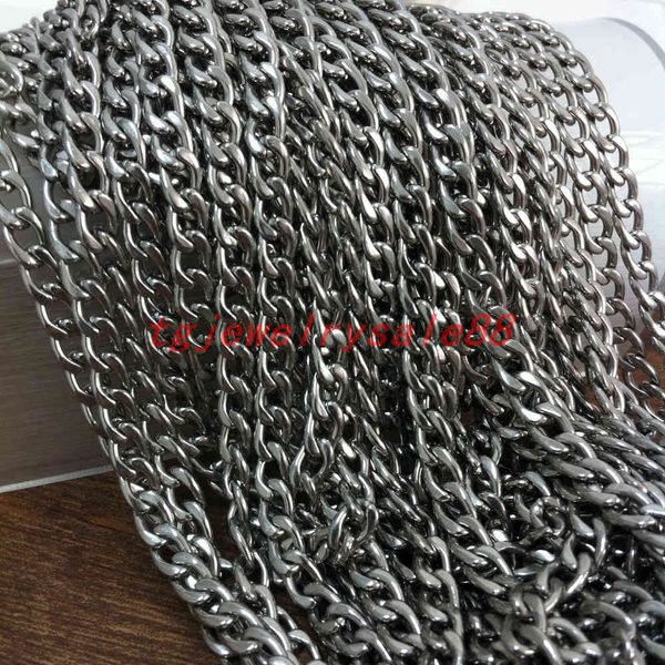 5mm wide stainlsteel biker men's diy necklace silver color 1:1 cuban curb link chain 5/10m/lot wholesale in bulk jewelry x0509, Black
5mm wide stainlsteel biker men's diy necklace silver color 1:1 cuban curb link chain 5/10m/lot wholesale in bulk jewelry x0509, Black