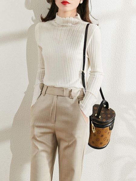 women's sweaters spring and autumn 2021 super slimming ultra-fine beautiful stitching half collar slim bottoming shirt multi-color long, White;black
women's sweaters spring and autumn 2021 super slimming ultra-fine beautiful stitching half collar slim bottoming shirt multi-color long, White;black