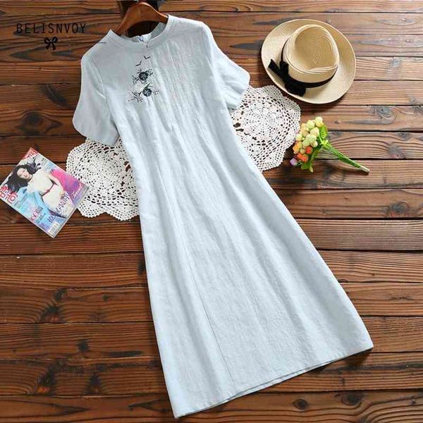 mori girl summer tunic women a-line dresses stand collar short sleeve cotton linen floral embroidery vintage dress vestidos 210520, Black;gray
mori girl summer tunic women a-line dresses stand collar short sleeve cotton linen floral embroidery vintage dress vestidos 210520, Black;gray