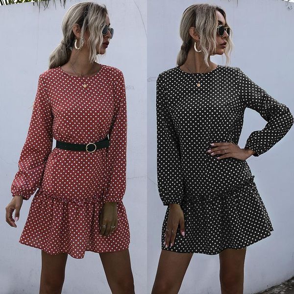 casual dresses a-line party autumn women's dress 2021 print round neck slim short fashion elegant lady mini polka-dot y2k, Black;gray
casual dresses a-line party autumn women's dress 2021 print round neck slim short fashion elegant lady mini polka-dot y2k, Black;gray