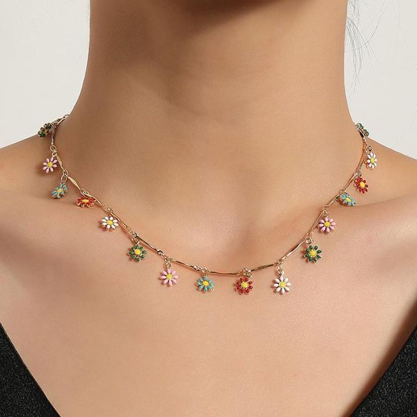 chokers korean lovely daisy flowers colorful beaded charm pendant short choker starfish heart cross evil eyes moon clavicle chain collar, Golden;silver
chokers korean lovely daisy flowers colorful beaded charm pendant short choker starfish heart cross evil eyes moon clavicle chain collar, Golden;silver